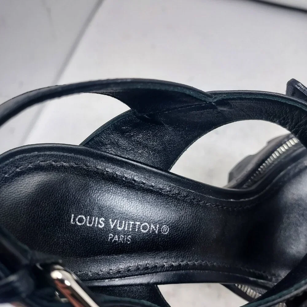 LOUIS VUITTON Black LV Star Trail Heel Sandal - Picture 6 of 12